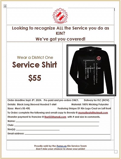 2024 District 1 Service Shirt Flyer