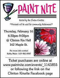 Clinton Kinettes Paint Night, Thursday, February 16, 2017