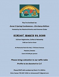 2026 Zone C Conference, hosted by Meaford Kinsmen & Kinettes