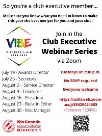 District 1 Club Executive Webinar Series - Bulletin Editor, August 23, 2022