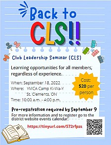 District 1 Club Leadership Seminar, September 18, 2022