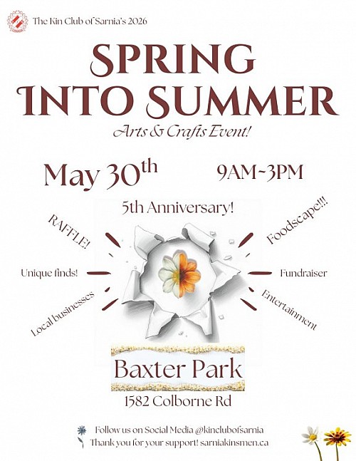 2026 Sarnia Kin Arts & Craft Events, May 30, 2026